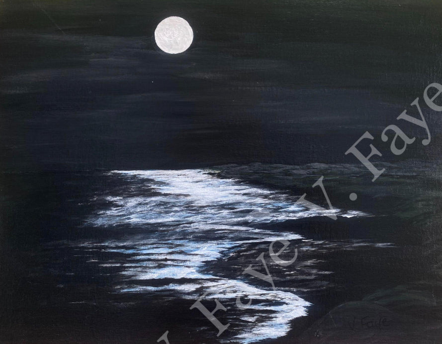Original Painting “Lake by Moonlight “