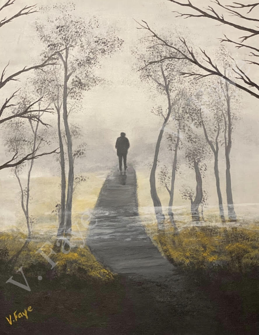 Original Painting "Misty Morning Stroll"