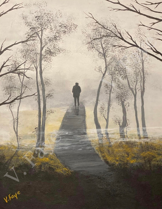 Original Painting "Misty Morning Stroll"